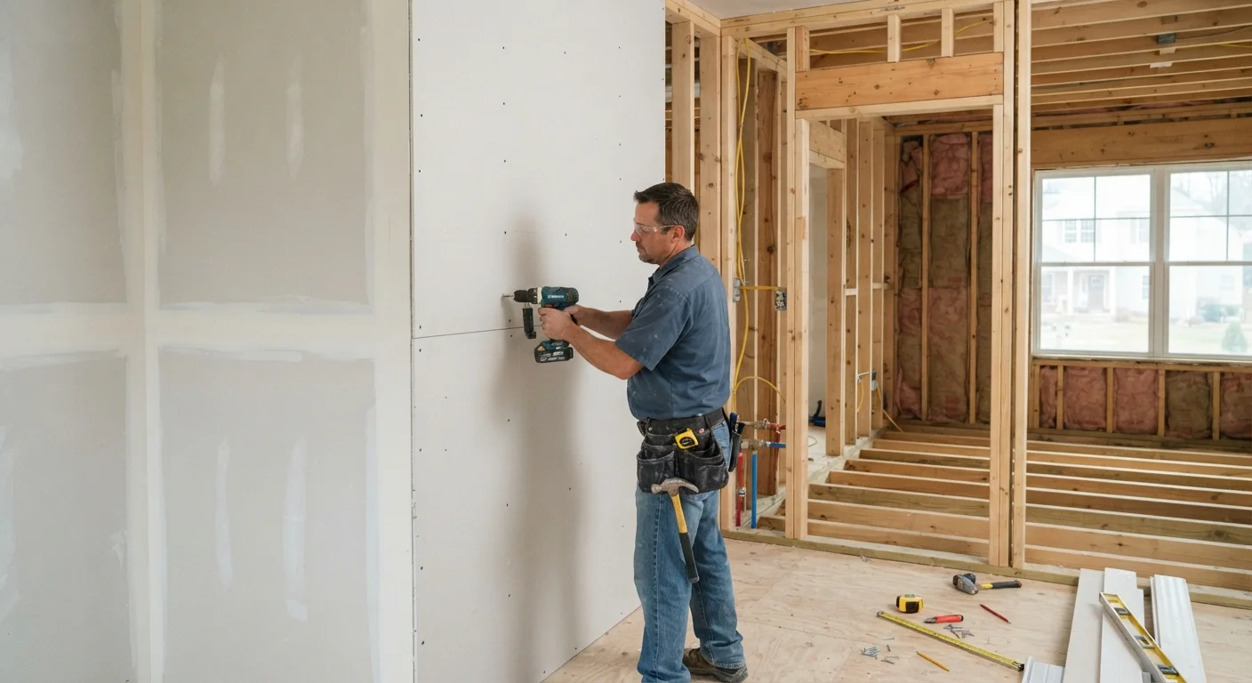 Close detail view of construction services showing framing work in progress.