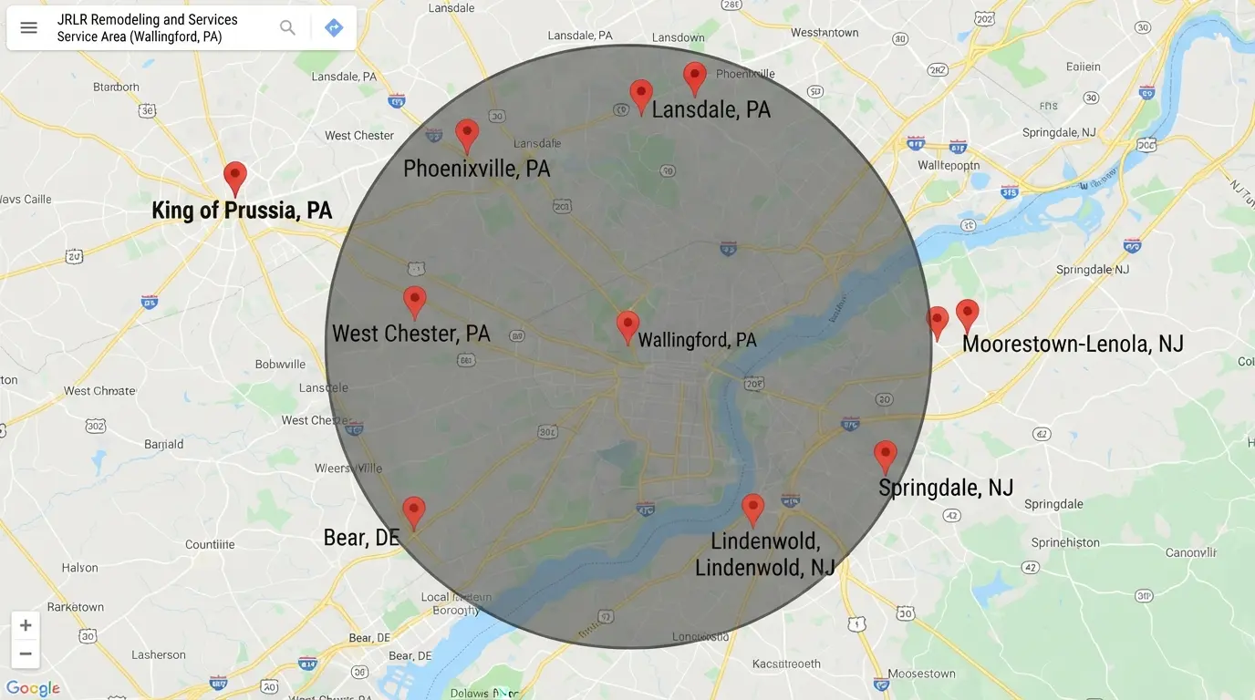Wallingford and nearby PA communities in the service area